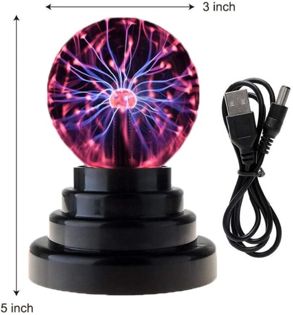 Brewish Plasma Ball 3 Inch Touch Sensitive Plasma Lamp Light Glass ...