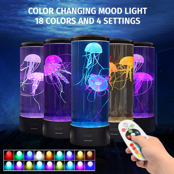 Brewish LED Jellyfish lamp Aquarium Electric Lava Light with 18 Color ...