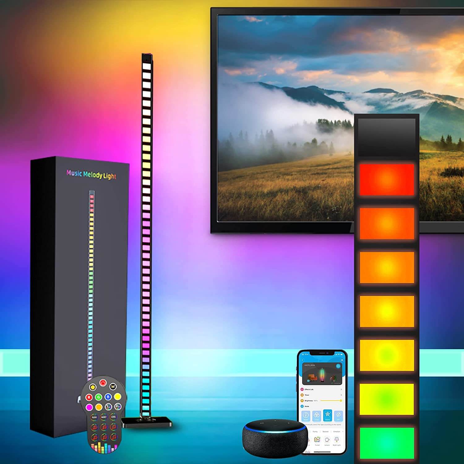 Brewish RGB led Floor lamp, Modern Corner Lamp for Bedroom , Living &  Gaming Room, 48 inch Tall Color Changing Mood Light, Remote,App & Alexa  Control