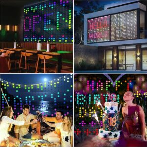 400 LED Smart Curtain Fairy Lights,10.8 x 10.8 Feet Programmable DIY Christmas String Light,Color Changing Music Sync Text, Cartoon Display,Remote & App Controlled, IP65 Waterproof (  3.3 Meter )