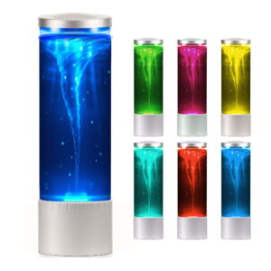 Brewish Tornado Lamp | 7 Color Changing LED Light Glitter Lamp | Hurricane Lamp for Room, Office & Home Decor | Novelty Gifts Night Light | Birthday, Christmas Gifts | Curiosity Vortex Lamp