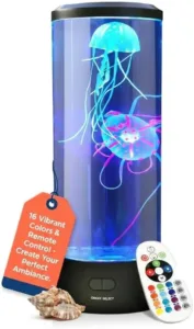 Brewish Jellyfish Lamp, 16 Color Options, 4 Mode Lifelike Jellyfish Aquarium, Auto Shutdown, Remote Control Electric Jellyfish LED Night Light, Fake Aquarium, Home Decor, Sensory Lamp for Autism, ADHD